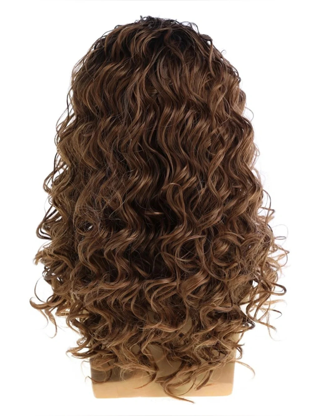 Men's Long Curly Brown Wig - Natural Chestnut Waves- Women Can Also Wear